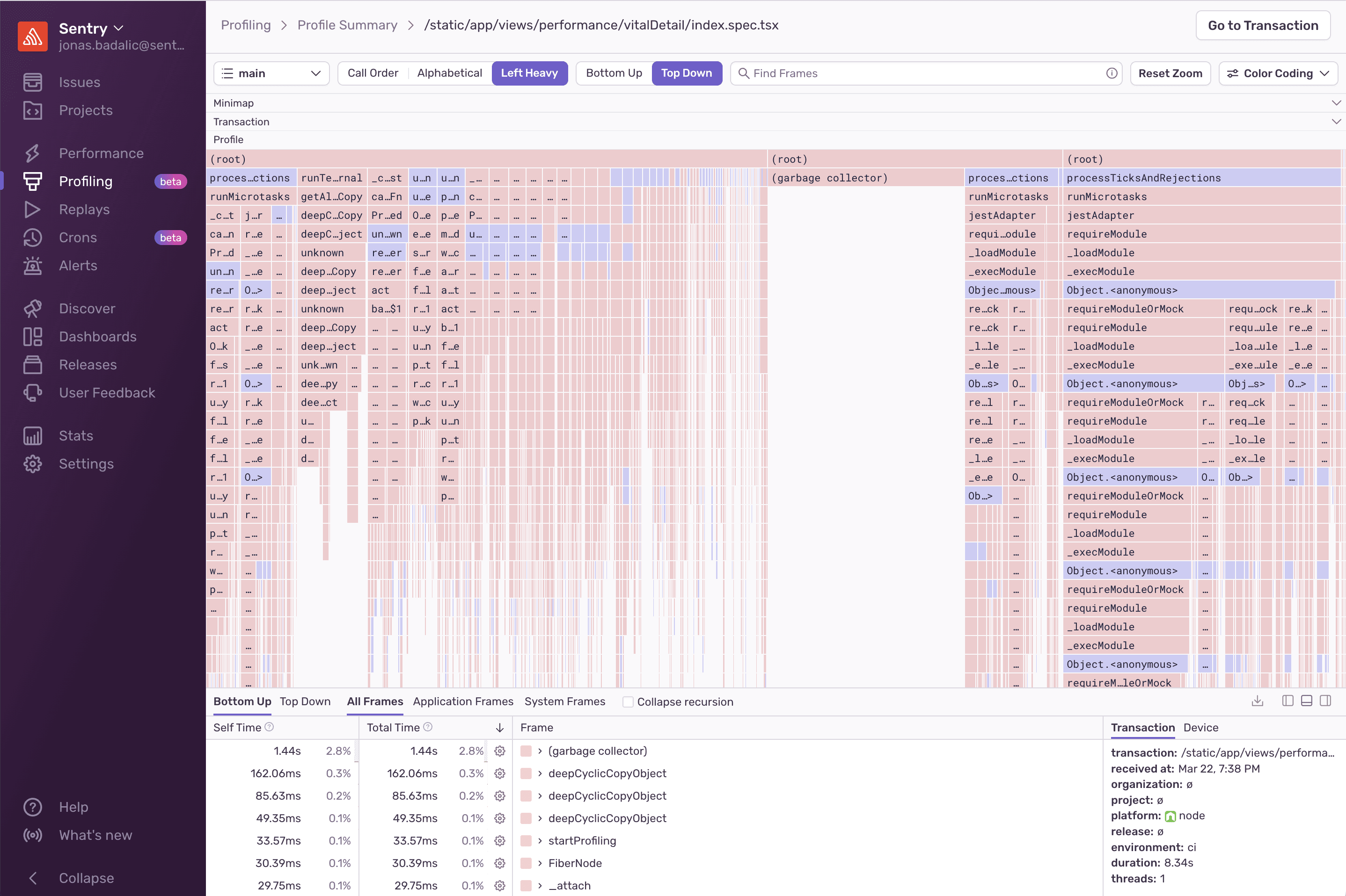 Flame graph after merge